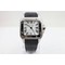 Cartier-Santo-Classic-Diamond-White-Dial-Black-Strap Replica