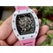 Richard-Mille-055-RM-055-White-Ceramic-on-Pink-Rubber-Strap Replica