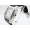 Cartier-Santo-Classic-Diamond-White-Dial-Black-Strap Replica