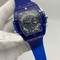 Hublot-Spirit-Bang-silver-Blue-Glass-Rubber-Strap Replica