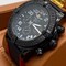 Breitling-Avenger-Black-Red-Chrono-High-Version-on-Black-Leather-Strap Replica