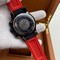 Breitling-Avenger-Black-Red-Chrono-High-Version-on-Black-Leather-Strap Replica