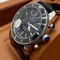 Breitling-Super-Ochean-Black-Chrono-High-Version-on-Black-Leather-Strap Replica