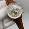 Breitling-Navitimer-White-Chrono-High-Version-on-Brown-Leather-Strap Replica