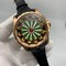 Roger-Dubuis-Gold-Green-Dial-On-Black-Leather-Strap-High-Version Replica