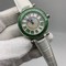 Frankc-Muller-Diamond-Green-White-Dial-on-White-Leather-Strap Replica