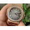Nautilus-Jumbo-5711R-RG-PF-1-1-Best-Edition-Brown-Textured-Dial-Diamonds-Bezel-on-RG-Bracelet-A324-Clone Replica