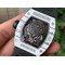RM052-01-Tourbillon-PVD-White-Bezel-JBF-Best-Edition-Skeleton-Dial-on-Black-Rubber-Strap Replica