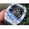 RM052-01-Tourbillon-PVD-White-Bezel-JBF-Best-Edition-Skeleton-Dial-on-Black-Rubber-Strap Replica