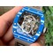 RM052-01-Tourbillon-PVD-Blue-Bezel-JBF-Best-Edition-Skeleton-Dial-on-Gray-Rubber-Strap Replica