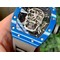 RM052-01-Tourbillon-PVD-Blue-Bezel-JBF-Best-Edition-Skeleton-Dial-on-Gray-Rubber-Strap Replica