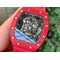 RM052-01-Tourbillon-PVD-Red-Bezel-JBF-Best-Edition-Skeleton-Dial-on-Red-Rubber-Strap Replica