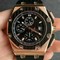 Royal-Oak-Offshore-Juan-Pablo-Montoya-SS-JF-Best-Edition-Gold-Dial-on-Black-Leather-Strap-A2226 Replica