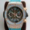 Big-Bang-Unico-Diamond-HBF-1-1-Best-Edition-Gold-Skeleton-Dial-Rainbow-Bezel-on-Blue-Rubber-Strap-A1242 Replica