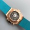 Big-Bang-Unico-Diamond-HBF-1-1-Best-Edition-Gold-Skeleton-Dial-Rainbow-Bezel-on-Blue-Rubber-Strap-A1242 Replica