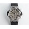 Big-Bang-44mm-SS-Grey-Dial-Diamond-Bezel-on-Black-Leather-Strap-HUB4104 Replica