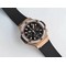 Big-Bang-44mm-SS-Gold-Dial-Diamond-Bezel-on-Black-Leather-Strap-HUB4104 Replica