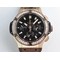 Big-Bang-44mm-SS-Gold-Dial-Diamond-Bezel-on-Black-Leather-Strap-HUB4104 Replica