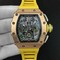 RM011-RG-Chrono-KVF-1-1-Best-Edition-Crystal-Dial-Black-on-Yellow-Rubber-Strap-7750-V3 Replica