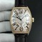Casablanca-RG-Full-Paved-Diamonds-White-Black-Dial-on-Brown-Leather-Strap-MIYOTA-8215 Replica