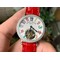 Color-Dreams-Tourbillon-SS-Diamond-Bezel-Arabic-Numerals-Markers-on-Red-Croco-Leather-Strap Replica