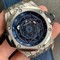 Big-Bang-Unico-Sang-Bleu-Titanium-HBF-Skeleton-Dial-on-Blue-Gummy-Strap-HUB1213 Replica