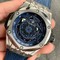 Big-Bang-Unico-Sang-Bleu-Titanium-HBF-Skeleton-Dial-on-Blue-Gummy-Strap-HUB1213 Replica