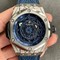 Big-Bang-Unico-Sang-Bleu-Titanium-HBF-Skeleton-Dial-on-Blue-Gummy-Strap-HUB1213 Replica