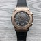 Hublot-Chrono-Gold-Black-Hight-Version-on-Black-Leather-Strap Replica