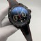 Tag-Heuer-Black-Red-Dial-Chrono-on-Black-Leather-Strap Replica