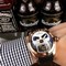 Coru-Babble-Case-Gold-Skull-on-Black-Leather-Strap Replica