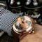Coru-Babble-Case-Gold-Skull-on-Brown-Leather-Strap Replica