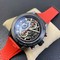 Calibre-Heuer-01-Chrono-SS-PVD-XF-1-1-Best-Edition-Skeleton-Dial-Red-Hand-on-Red-Rubber-Strap Replica