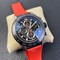 Calibre-Heuer-01-Chrono-SS-PVD-XF-1-1-Best-Edition-Skeleton-Dial-Red-Hand-on-Red-Rubber-Strap Replica