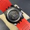 Calibre-Heuer-01-Chrono-SS-PVD-XF-1-1-Best-Edition-Skeleton-Dial-Red-Hand-on-Red-Rubber-Strap Replica