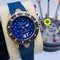 UN-Diamond-Blue-Dial-Case-Gold-Rubber-Strap Replica