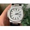 Nautilus-5711-1A-PPF-1-1-Best-Edition-White-Textured-Dial-on-Black-Leather-Strap-324CS-V4 Replica