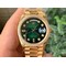 Rolex-DayDate-36mm-Flt-Pres-904L-YG-YG-G-Grn-Dia-1-1-Best-Edition-Version Replica