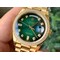 Rolex-DayDate-36mm-Flt-Pres-904L-YG-YG-G-Grn-Dia-1-1-Best-Edition-Version Replica