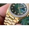 Rolex-DayDate-36mm-Flt-Pres-904L-YG-YG-G-Grn-Dia-1-1-Best-Edition-Version Replica
