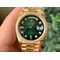 Rolex-DayDate-36mm-Flt-Pres-904L-YG-YG-G-Grn-Dia-1-1-Best-Edition-Version Replica