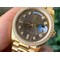 Rolex-DayDate-36mm-Flt-Pres-904L-YG-YG-Brown-Dia-1-1-Best-Edition-Version Replica