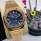 Audemars-Piguet-Blue-Dial-Gold-High-Version-on-SS-Strap Replica