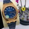 Audemars-Piaget-Gold-High-Version-Blue-Dial-on-Blue-Leather-Strap Replica