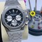 Audemars-Piguet-Royal-Oak-Chrono-Silver-Black-Dial-White-Chrono Replica