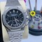 Audemars-Piguet-Royal-Oak-Chrono-Silver-Black-Dial-High-Version Replica