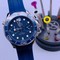 Omega-Seamaster-Blue-Dial-on-Blue-Rubber-Strap-Chrono-High-Version Replica