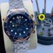 Omega-Seamaster-Blue-Dial-on-SG-Strap-Chrono-High-Version Replica