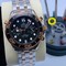Omega-Seamaster-Black-Dial-on-SG-Strap-Chrono-High-Version Replica