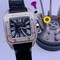 Cartier-De-Santos-Classic-Diamond-Black-Dial-High-Version Replica
